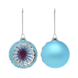 Bolas de Navidad Christmas Planet 1693 8 cm (2 uds) Cristal Azul
