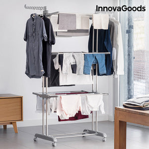 Tendedero Plegable con Ruedas InnovaGoods (18 Barras)