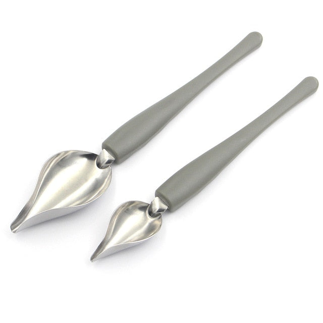 Lápiz de decoración para Chef, accesorios antideslizantes, herramientas de dibujo, Mini salsa portátil de acero inoxidable, pintura, cuchara de café, cocina, hogar